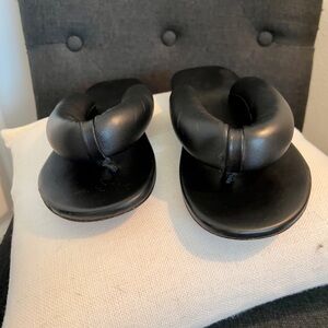 Staud Black leather sandals